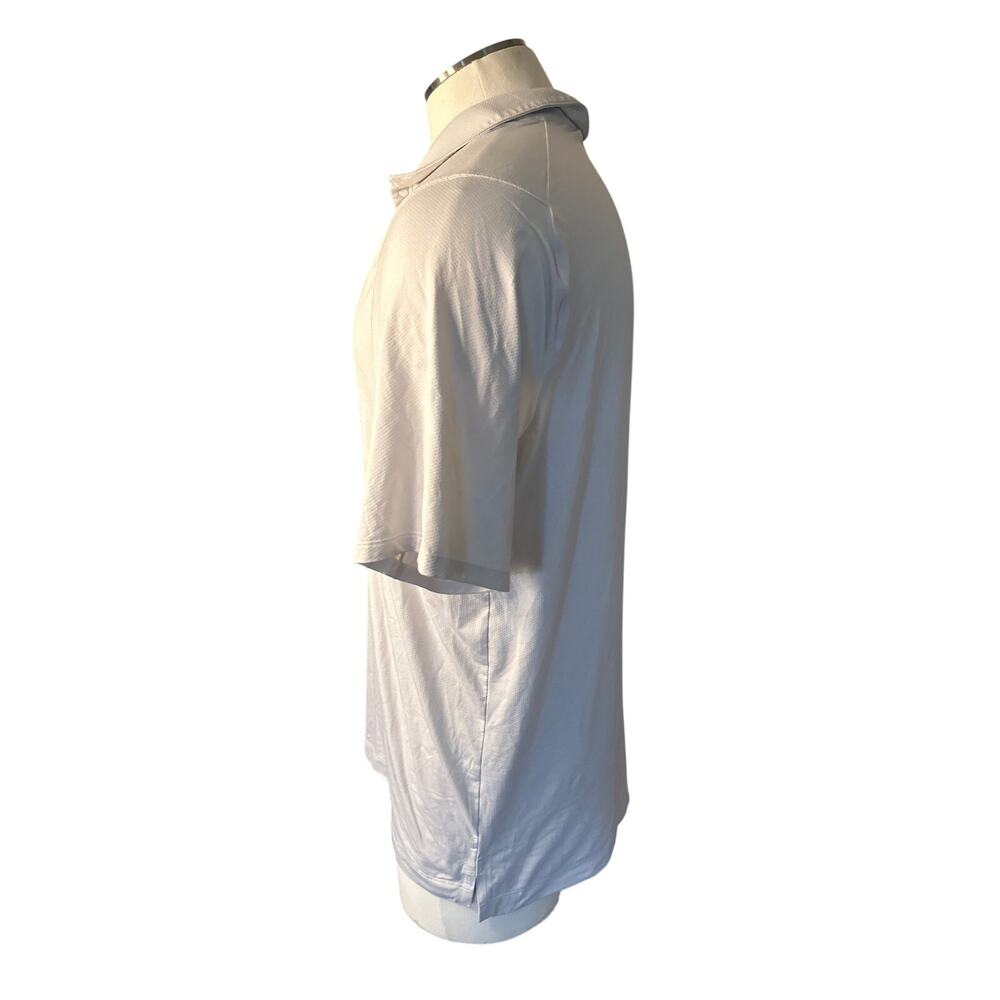 Men XL Lululemon Short Sleeved Polo Shirt Cream Lightweight Run Travel Golf - Picture 3 of 6